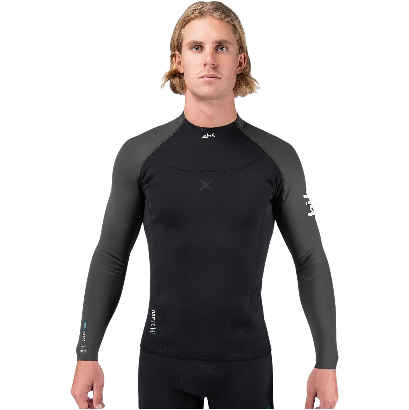 2026 Zhik Männer Microfleece X Neoprene Wetsuit Top DTP-0580-BLK - Black
